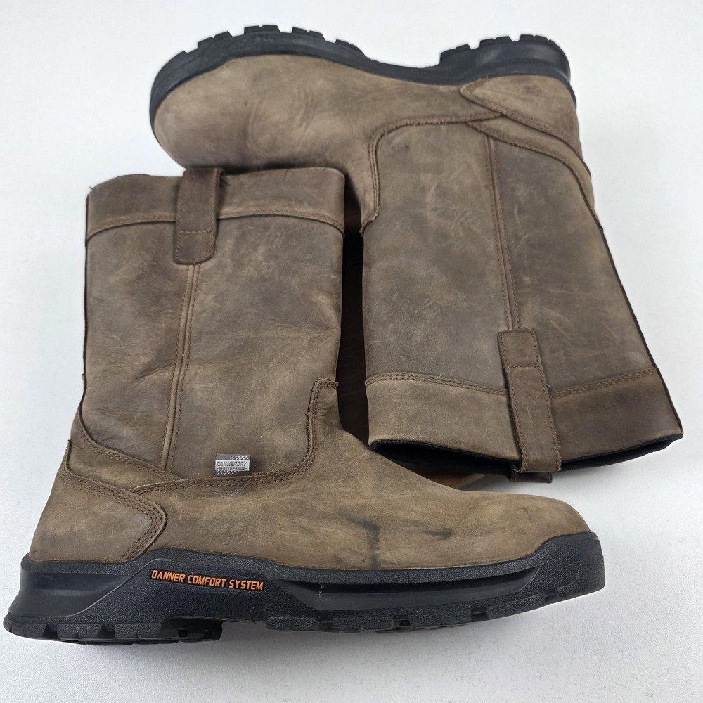 Danner Crafter Wellington Boots Mens Size 11 EE Brown Leather Pull On Work 12453 - Picture 11 of 15